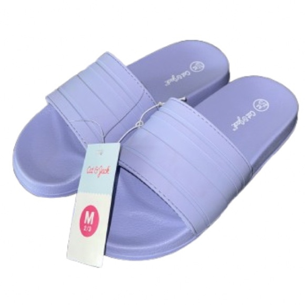 Cat and Jack Target Lavender/Purple Slide Sandals Kids 2/3 (M) New with Tags